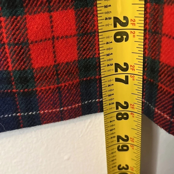 VTG Pendleton Red Plaid 100% Virgin Wool Skirt - Picture 9 of 10